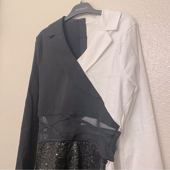 Weissman dance costume white black ring master tux Ring-A-Ding-Ding 14573 SA - Picture 4 of 12